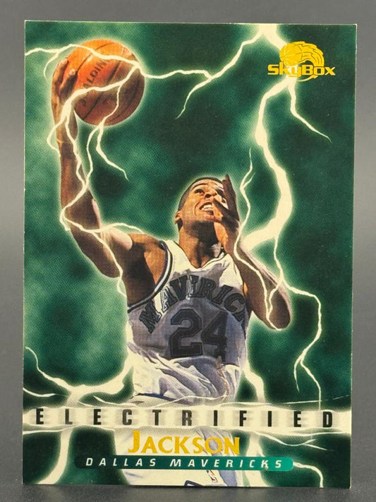 Trading card of Jim Jackson, SkyBox Electrified, Dallas Mavericks, #24.