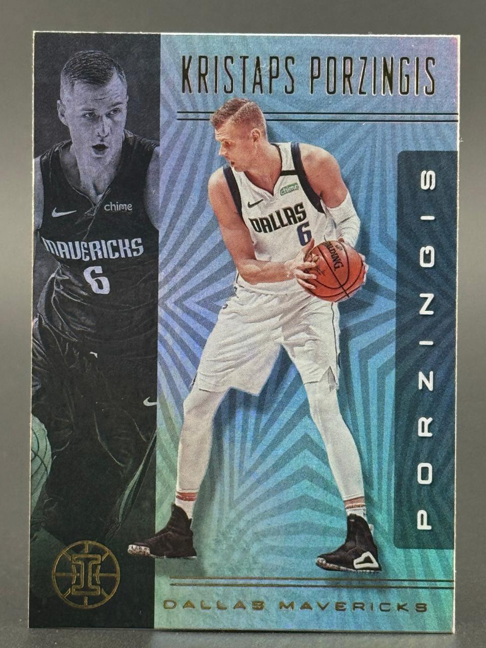 Kristaps Porzingis 2020-21 Panini Illusions basketball trading card.