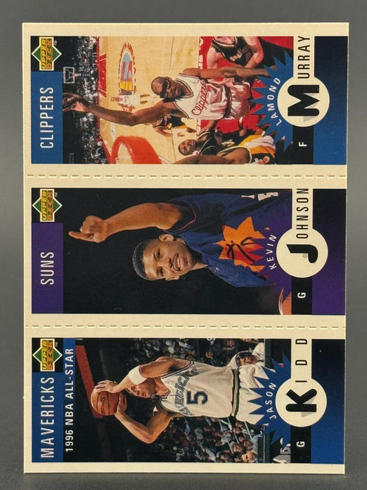 1996 Upper Deck basketball card panel featuring Lamond Murray, Kevin Johnson, and Jason Kidd.