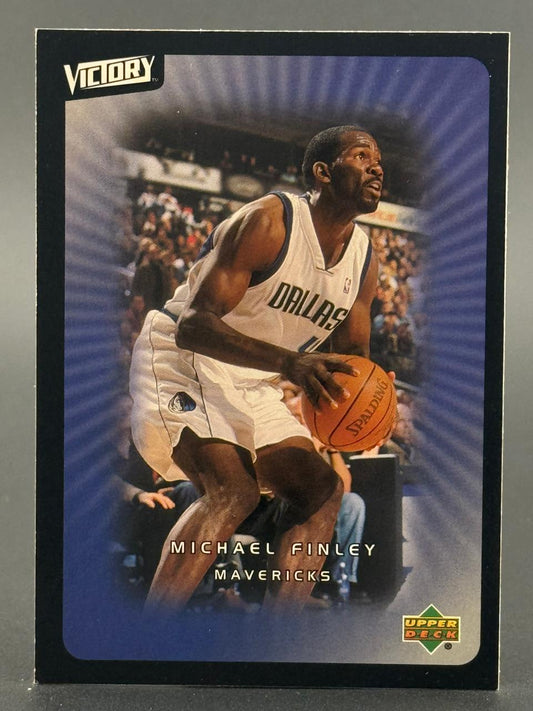 Trading card of Michael Finley in a Dallas Mavericks uniform, from the Upper Deck Victory set.