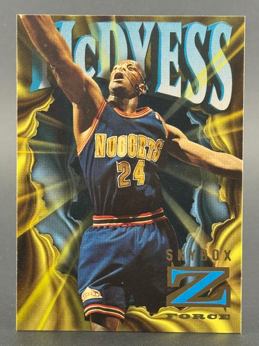 1995 SkyBox Z-Force Antonio McDyess Denver Nuggets basketball card.