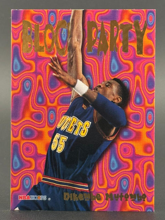 1993-94 NBA Hoops Dikembe Mutombo Block Party trading card, #11.