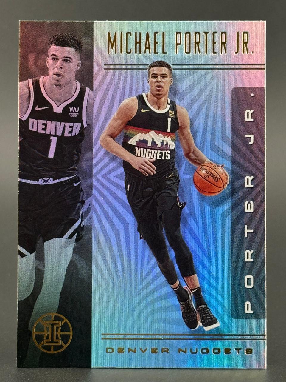 Michael Porter Jr. basketball trading card, featuring two images of him in a Denver Nuggets uniform.