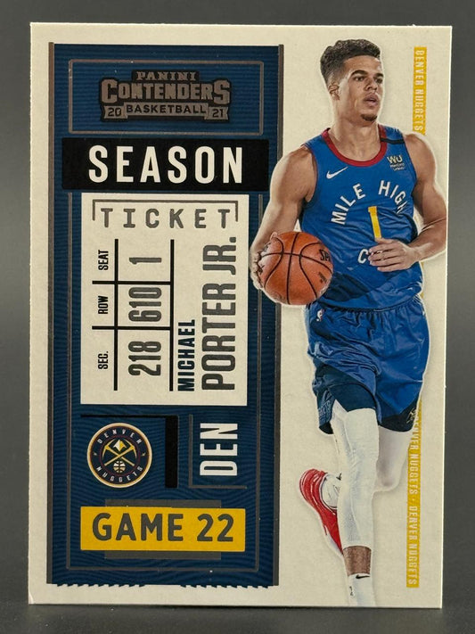 2020-21 Panini Contenders Season Ticket Michael Porter Jr. basketball card.
