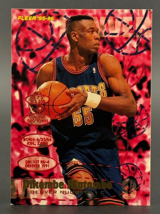 1995-96 Fleer Dikembe Mutombo Denver Nuggets trading card #10.