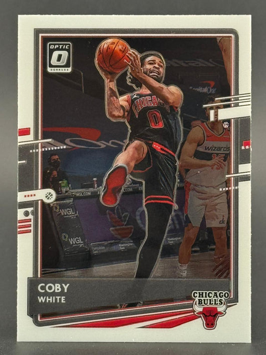 Coby White 2020-21 Donruss Optic basketball trading card.