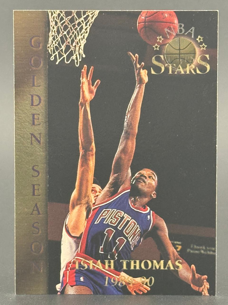 Isiah Thomas 1989-90 Golden Season NBA Stars trading card.