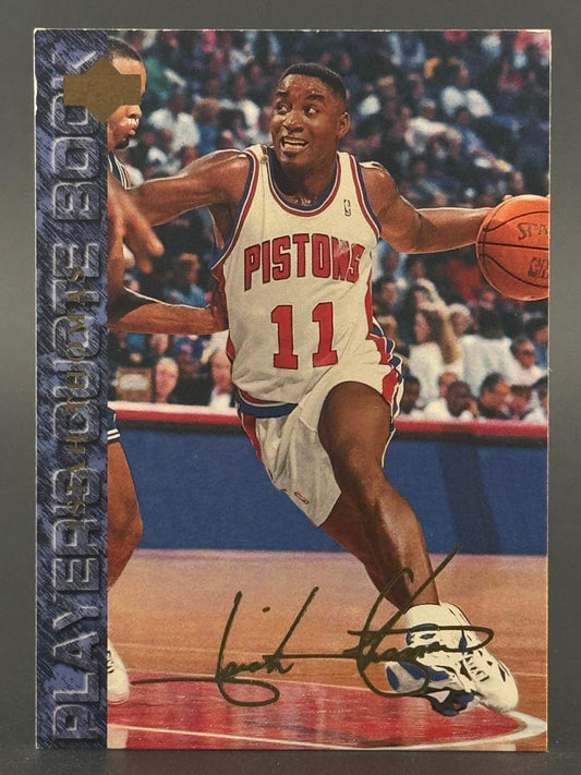 1993 Upper Deck Isiah Thomas Detroit Pistons basketball card, featuring an authentic player signature.