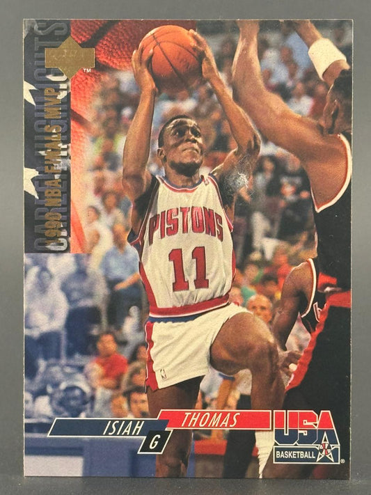 1990 Upper Deck USA Basketball Isiah Thomas trading card #1.
