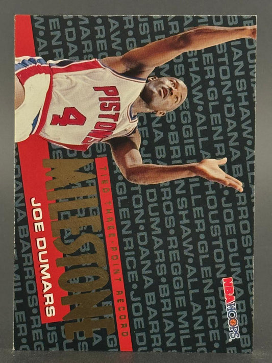 1995-96 NBA Hoops Joe Dumars trading card, Milestone insert #3.