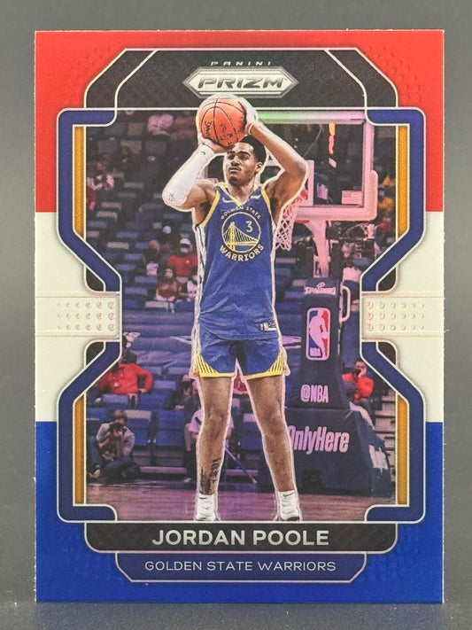 Jordan Poole 2021 Panini Prizm trading card, #3 Golden State Warriors.