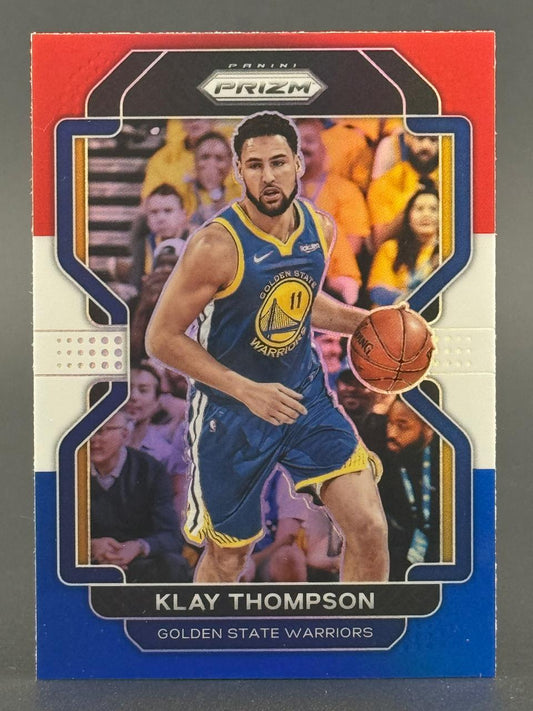 Klay Thompson 2022-23 Panini Prizm basketball trading card.