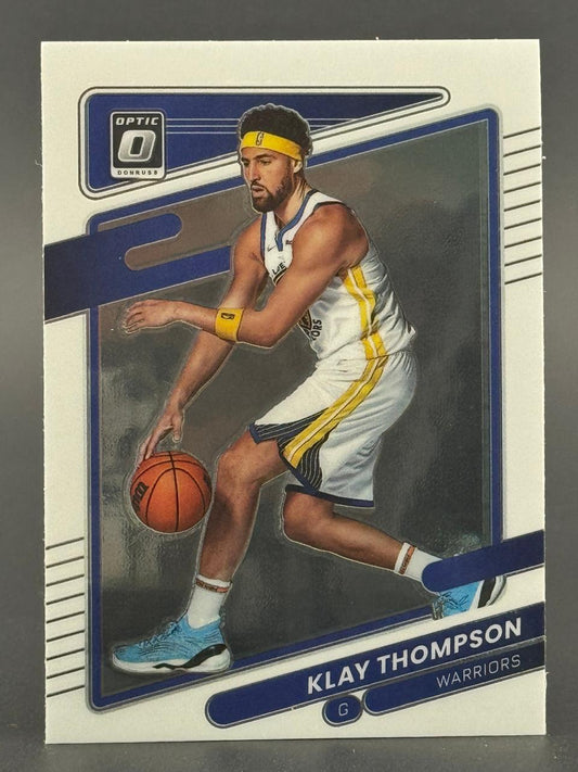 Klay Thompson Golden State Warriors basketball card, Donruss Optic.