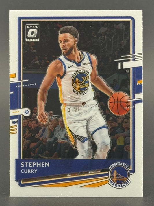 Stephen Curry 2023-24 Donruss Optic basketball card.