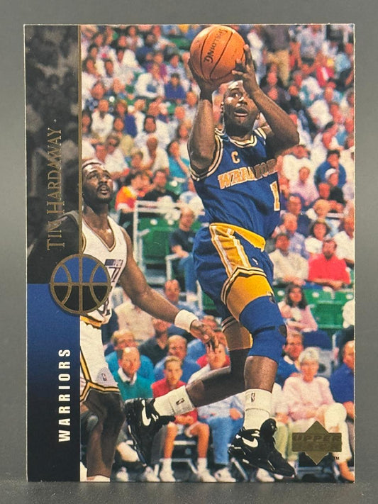 1991 Upper Deck Tim Hardaway basketball card, #194, showing him shooting a jump shot in a Golden State uniform.