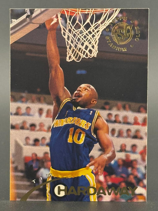 Tim Hardaway Topps Stadium Club basketball card, showing him dunking.