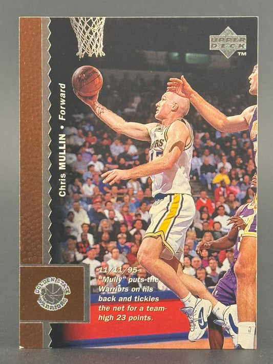 1995-96 Upper Deck Chris Mullin basketball card #178, featuring Mullin driving to the basket.