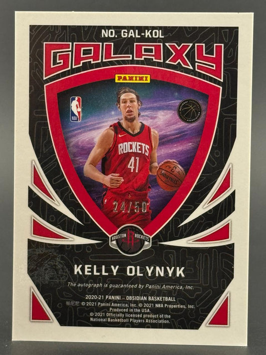 2020-21 Panini Obsidian Galaxy Kelly Olynyk basketball card # Gal-Kol, 24/50.