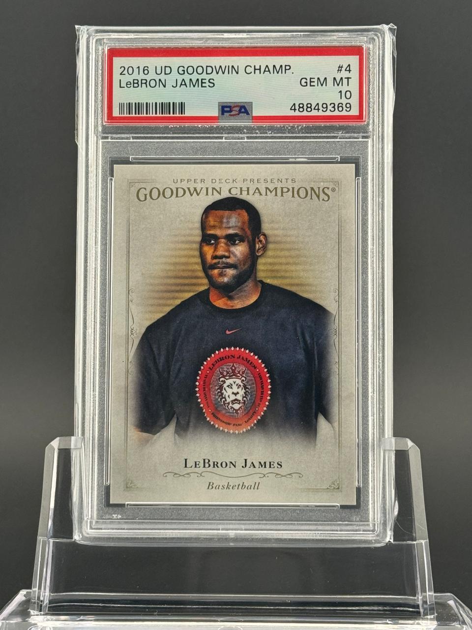 2016 UD Goodwin Champions LeBron James #4 PSA 10 Gem Mint.