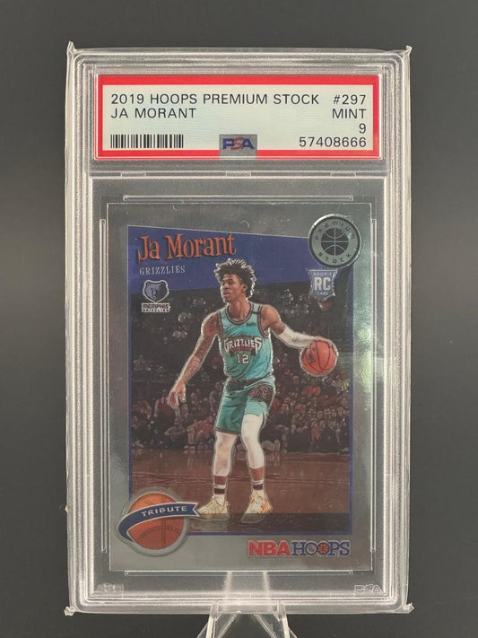 2019 Hoops Premium Stock Ja Morant #297 card, PSA Mint 9.