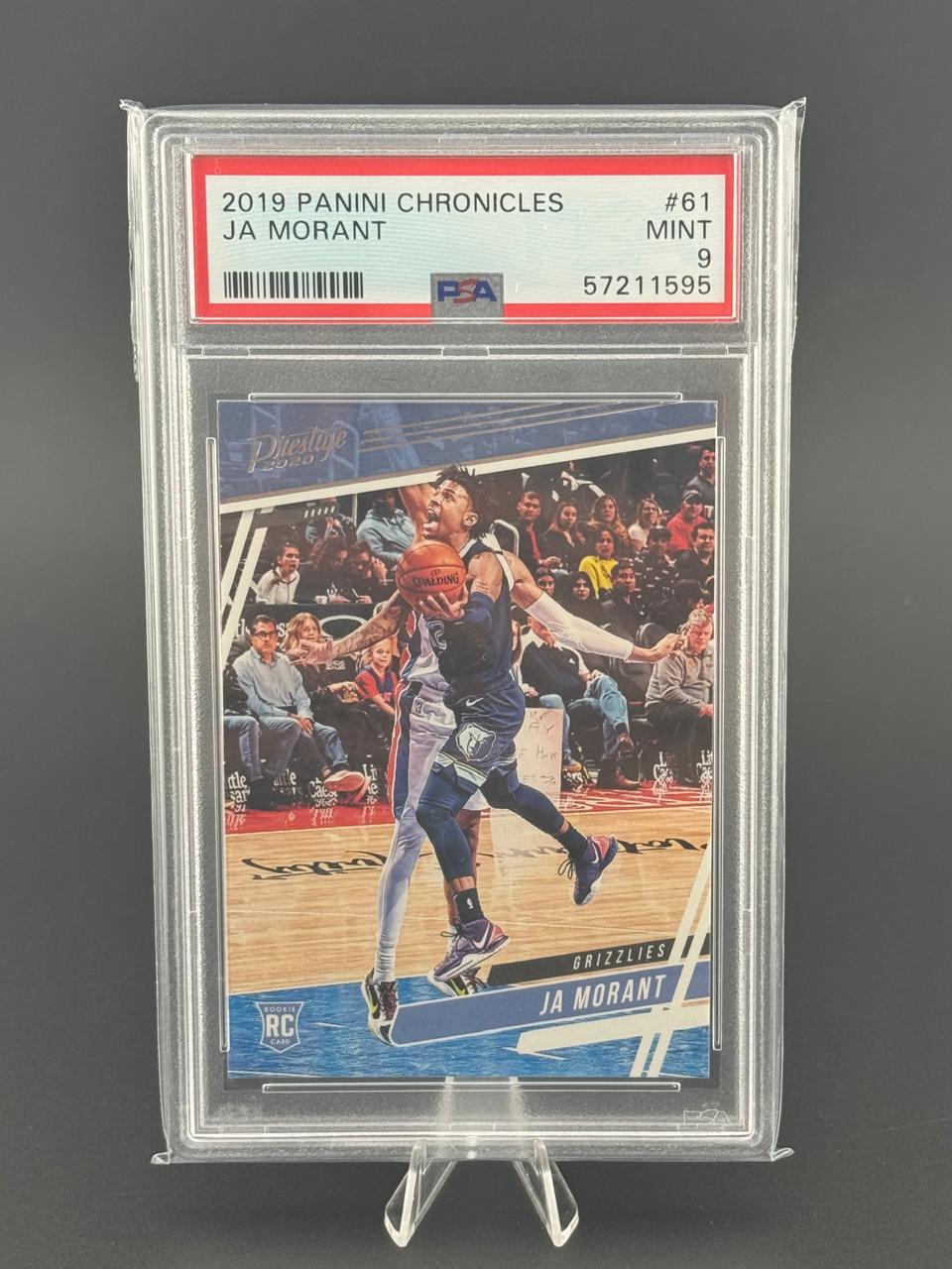 PSA 9 2019 Panini Chronicles Ja Morant #61 trading card.