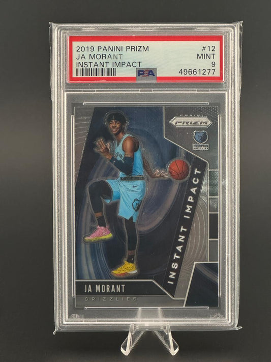 2019 Panini Prizm Ja Morant Instant Impact #12 graded PSA 9 Mint.
