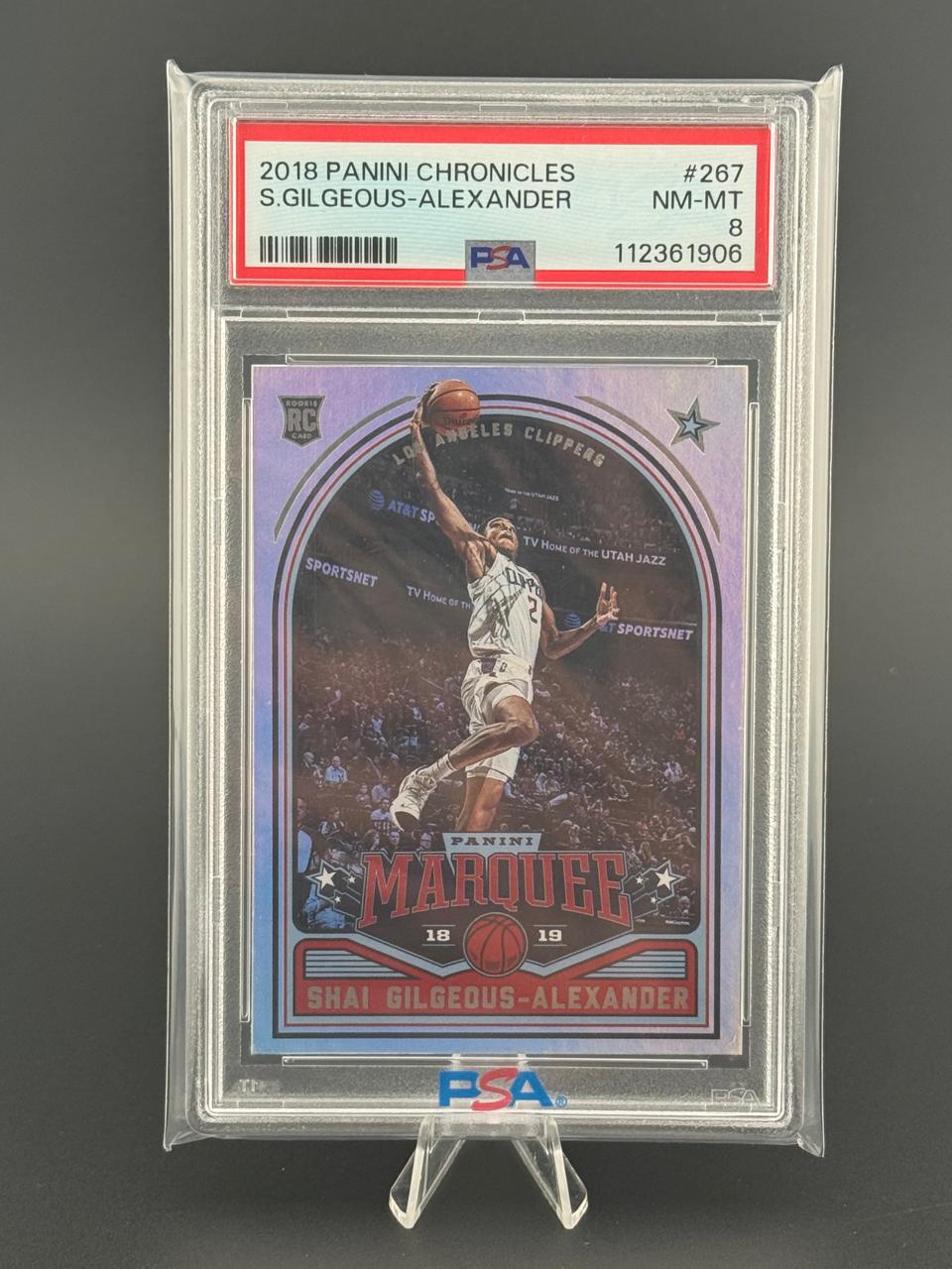 2018 Panini Chronicles Shai Gilgeous-Alexander Marquee #267 RC, PSA 8.