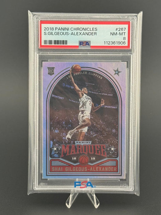 2018 Panini Chronicles Shai Gilgeous-Alexander Marquee #267 RC, PSA 8.