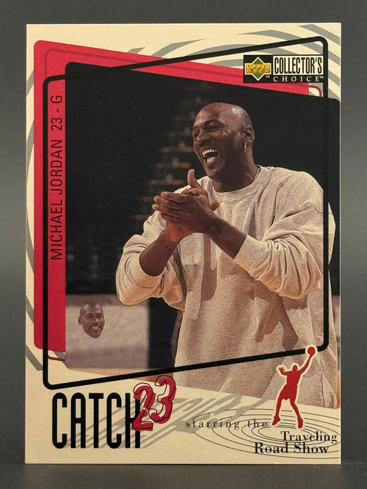 Michael Jordan 1994 Collector's Choice trading card, featuring him laughing and clapping.