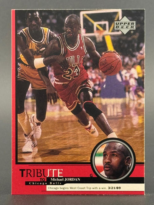 1989 Upper Deck Michael Jordan Tribute basketball card.