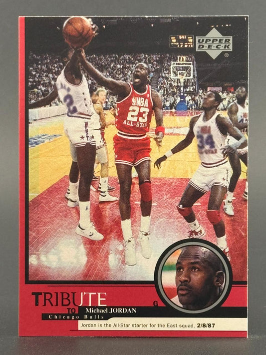 Michael Jordan 1991 Upper Deck Tribute to Michael Jordan trading card.