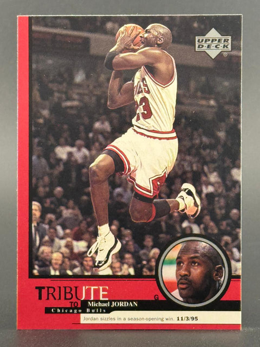 1995 Upper Deck Michael Jordan basketball card, Tribute to Chicago Bulls.