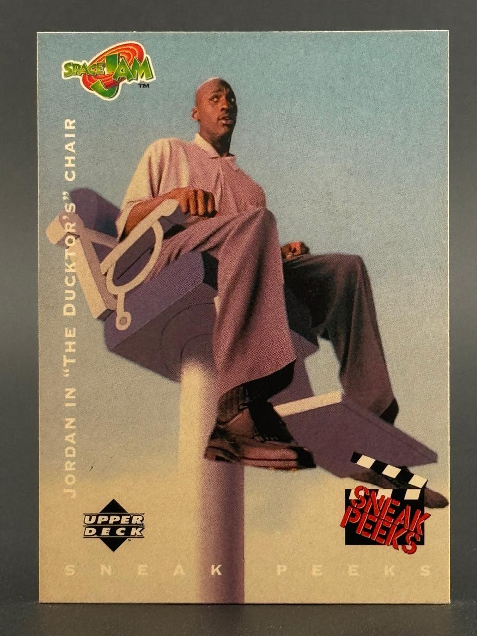 Michael Jordan Space Jam Sneak Peeks trading card featuring "The Ducktor's" Chair by Upper Deck.