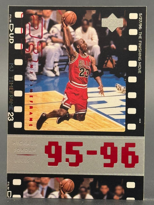 1996-97 Upper Deck Michael Jordan basketball card, framed like a film strip.