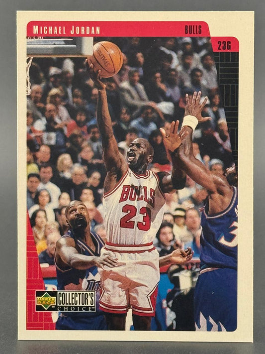 1994-95 Upper Deck Collector's Choice Michael Jordan trading card #23G, showing him shooting in a game.