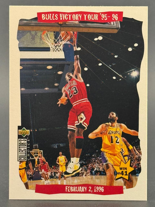 1995-96 Upper Deck Collector's Choice Michael Jordan trading card, Bulls Victory Tour #41.