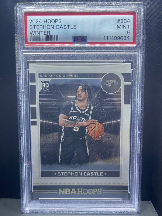 2024 Hoops Stephon Castle Winter #234 PSA 9 Mint basketball card.